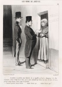 And Speaking to His Thus Declared Concierge... by Honoré Daumier