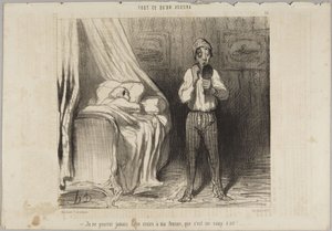 I shall never be able to make my wife believe that it was a draught!, number 22 from the series Anything You Like from Le Charivari by Honoré Daumier