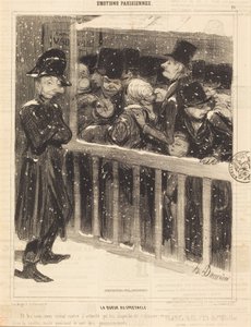 The Queue at the Show by Honoré Daumier