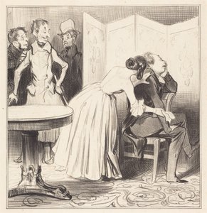 The Knight of Adrets is the Lover... by Honoré Daumier