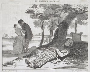The Husband Falling Asleep by Honoré Daumier
