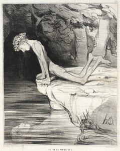 The Beautiful Narcissus by Honoré Daumier