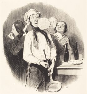 The Crepes by Honoré Daumier