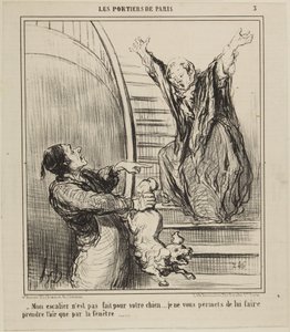 My Staircase is Not Made for Your Dog..., number 3 from the series The Porters of Paris from Le Charivari