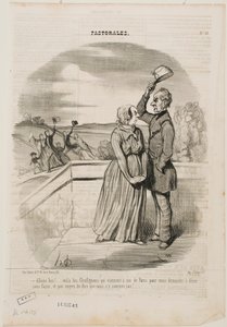 Oh no, look, the Grafignons just arrived from Paris, all six of them... by Honoré Daumier