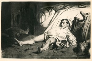 One hundred twenty lithographs of H. Daumier, Satirical in B & W, circa 1834: Massacre de la rue Transnonain (Paris) - Republican, Dead corpses, Repression - Illustration by Honoré Daumier (1808-1879)
