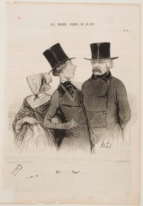 Oops... Papa!... by Honoré Daumier
