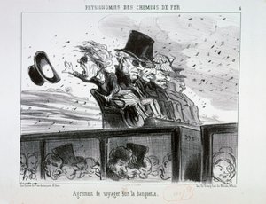 Physiognomies of the Railways No.6: Pleasure of Traveling on the Bench by Honoré Daumier