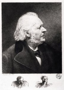 Portrait of Honore Daumier (1808-1879), French engraver, painter and sculptor. Engraving of son Boulard by Honoré Daumier