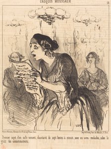 First Subject of a Singing Café-Concert... by Honoré Daumier
