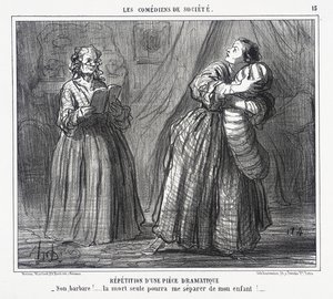 Rehearsal of a Dramatic Piece by Honoré Daumier