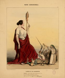Caricature Review No. 9: Lucretia and the Burgraves. Lucretia, Nowadays, by a More Beautiful Destiny...