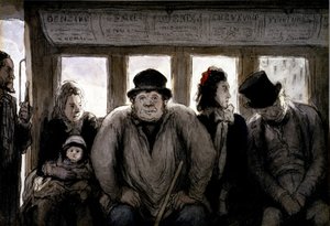 The Omnibus by Honoré Daumier