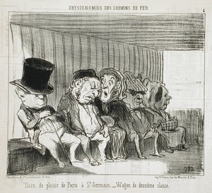 Pleasure Train from Paris to Saint-Germain... by Honoré Daumier