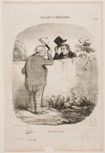 Two Good Neighbors by Honoré Daumier