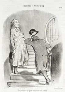 A Tenant Who Pays His Rent Promptly by Honoré Daumier
