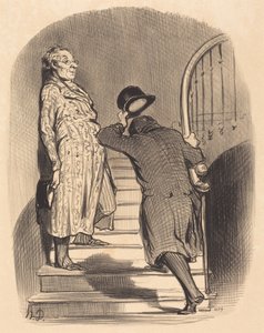 A Tenant Who Pays His Rent Promptly by Honoré Daumier