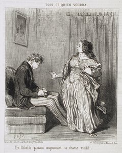 A Parisian Othello Suspecting His Chaste Half by Honoré Daumier