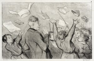 A Riot by Honoré Daumier
