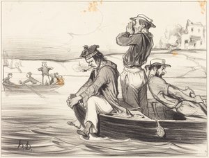 A Meeting in Open Water by Honoré Daumier