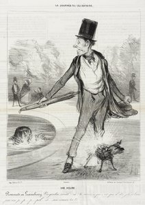 An Hour - Walk in the Luxembourg by Honoré Daumier