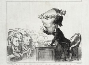 Victor Hugo in a Speech in Three Points... by Honoré Daumier