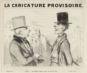 Voila! A Famous Time for Peas..., number 3 from the series Parisian Types from The Provisional Caricature by Honoré Daumier