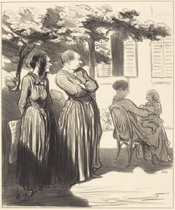 Here is a Woman Who, at the Solemn Hour... by Honoré Daumier