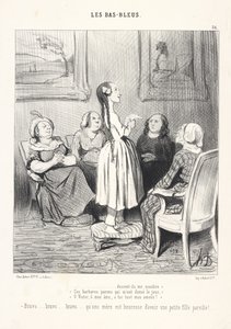 ...let them curse me! These barbaric parents who gave me life, O Victor, O my soul, all my love to you! Bravo...bravo...bravo...how happy a mother is to have such a little girl! by Honoré Daumier