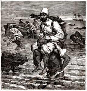 Louis Boussenard Disembarks in Tangier on a Porter