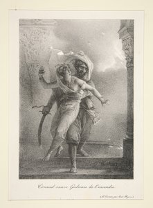 Conrad Liberates Gulnare from the Fire (Byron