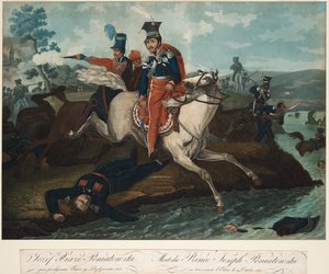 Death of Prince Józef Poniatowski in the Battle of Leipzig by Emile Jean Horace Vernet