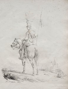 Receuil dessais lithographiques: Le Lancier en Vedette by Emile Jean Horace Vernet