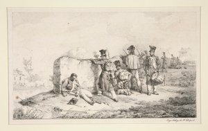 Soldiers in Skirmish Formation by Emile Jean Horace Vernet