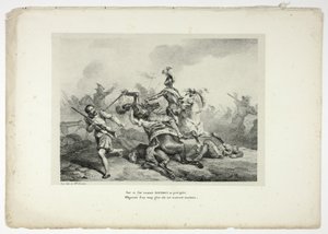 On this proud enemy BOURBON rushes... by Horace Vernet