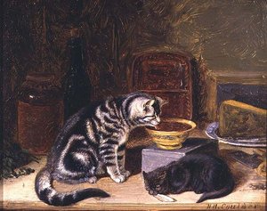 Two Cats by Horatio Henry Couldery