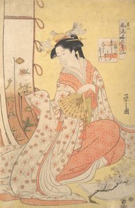 Ono no Komachi: Number Two, from the series Stylish Parodies of the Six Poetic ..., 1790s by Hosoda Eishi