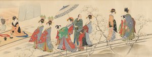 Three Gods of Good Fortune Visit the Yoshiwara..., Early 19th Century by Hosoda Eishi