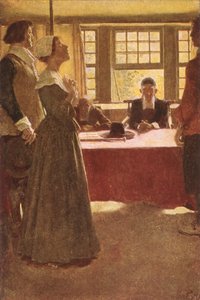 Mary Dyer Brought Before Governor Endicott, illustration from 