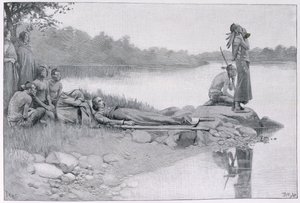 The Death of Indian Chief Alexander, Brother of King Philip, illustration from 
