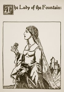 The Lady of the Fountain, Illustration from The Story of Sir Launcelot and His Companions, 1907 by Howard Pyle