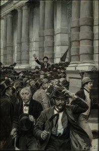 The Rush from the New York Stock Exchange on September 18, 1873 by Howard Pyle