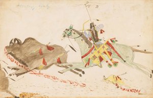 Howling Wolf Hunting Buffalo by Howling Wolf