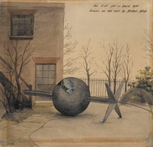 Fallen Time Ball in the Courtyard of the Royal Observatory, Greenwich, Dec 1855 by Hubert Airy