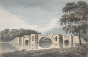 Bridge at Blenheim Palace recto, York Cathedral verso, 18th-19th century by Hubert Cornish