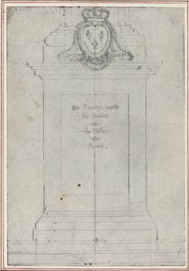 A Plinth Surmounted by the Arms of the King of France by Hubert Francois Gravelot