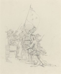 He climbs: he already has with his triumphant hands... by Hubert Francois Gravelot
