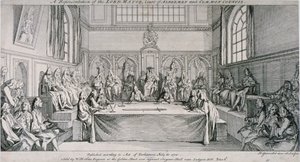 Meeting in the Guildhall Council Chamber, City of London by Hubert Francois Gravelot