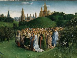 The Adoration of the Mystic Lamb, from the Ghent Altarpiece (detail)
