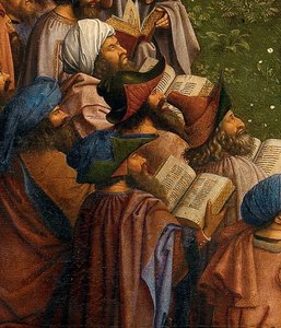 Detail of The Adoration of the Mystic Lamb, from the Ghent Altarpiece (detail) by Hubert & Jan van (1390 1441) Eyck